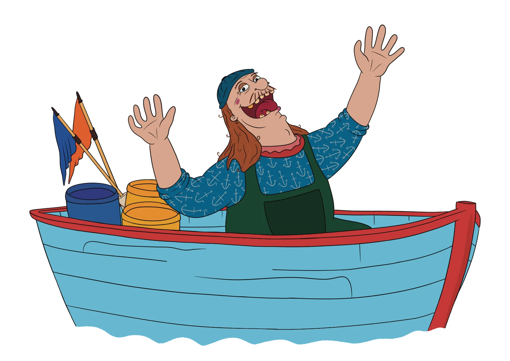 Fisker-Troels i sin jolle på havet
